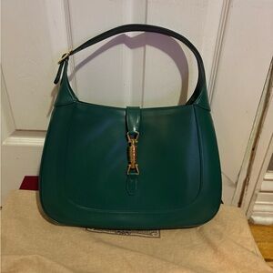 Gucci Jackie 1961 Medium Bag. Green Leather New